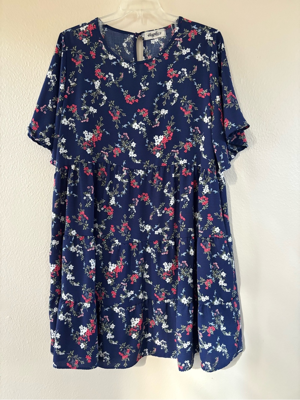 New Navy Floral Plus Size 2X Dress by Haptics Pockets